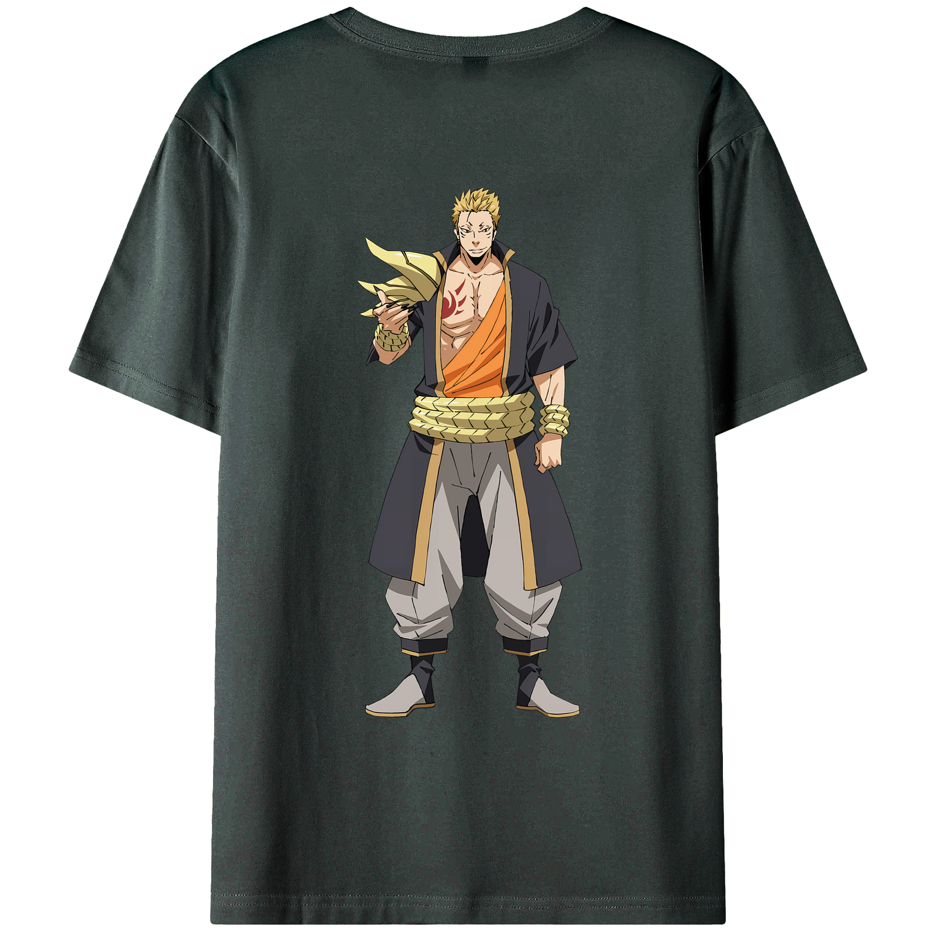 （画像用） 転スラ Regarding Reincarnated to Slime 綿100％ メンズ半袖Tシャツ（バックプリント） 通気性